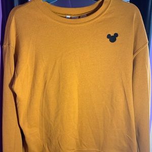 Yellow Mickey Mouse Print Sweatshirt